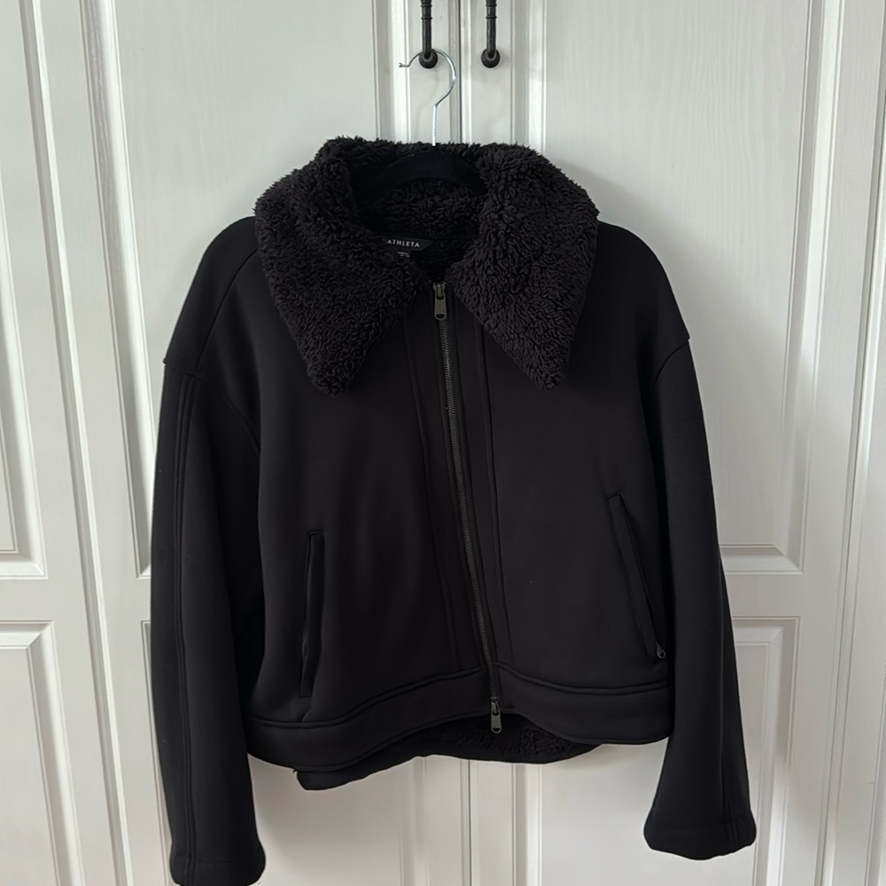 Athleta Sherpa Collar and fleece lined jacket, Petite Large